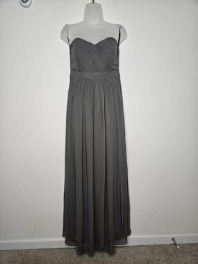 Jenny Yoo Collection Annabelle Convertible Gray Strapless Chiffon Bridesmaid Gow
